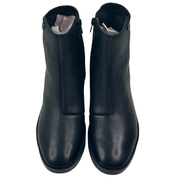 VIONIC Skylar Black Leather Wedge Ankle Boots Booties Womens Size 9 New $160 - Picture 2 of 12